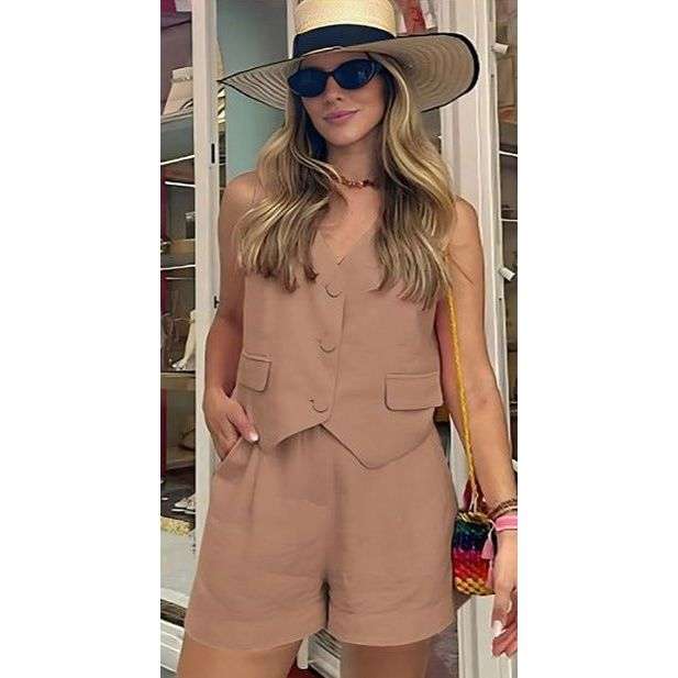 Sexy V-Neck Top & Pant Set