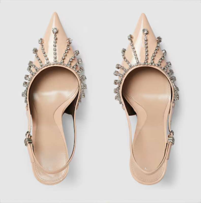 Pointed Rhinestone High Heel
