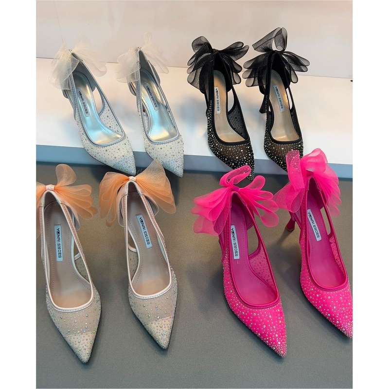 Pointed Toe Lace High Heels