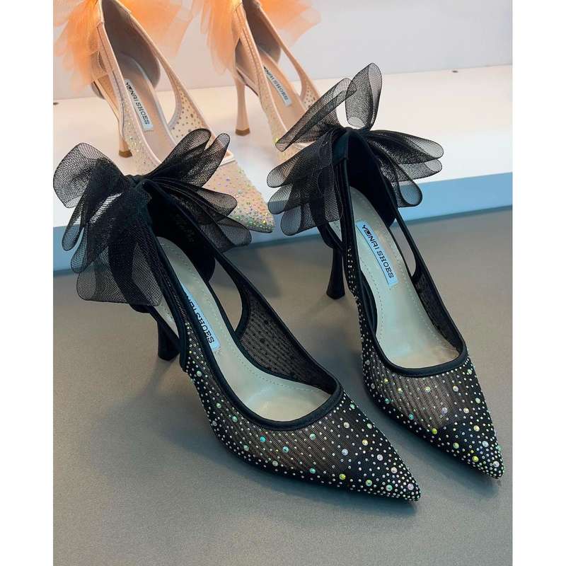 Pointed Toe Lace High Heels