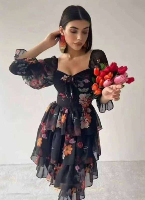 Short Sleeve Floral Dress