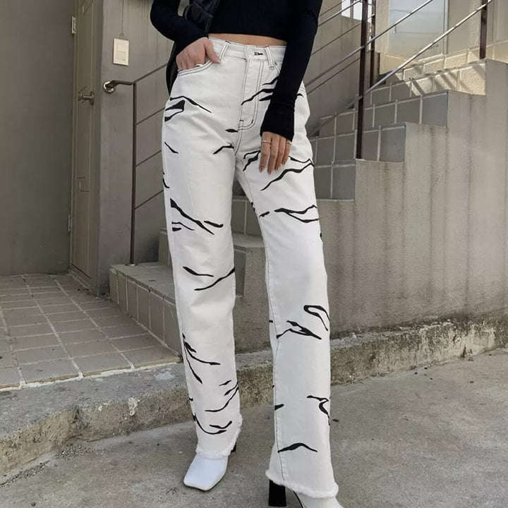 Bold Zebra Print Jeans