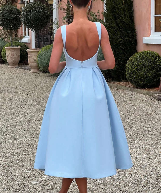 Elegant Backless Satin Dress