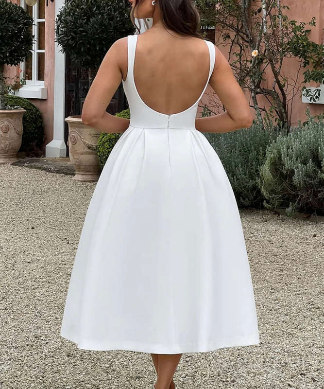 Elegant Backless Satin Dress