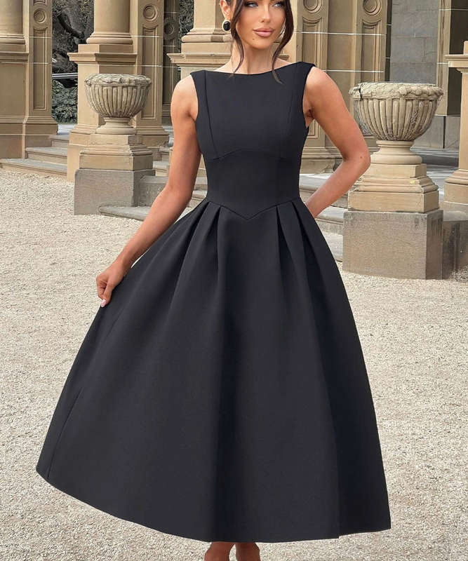Elegant Backless Satin Dress