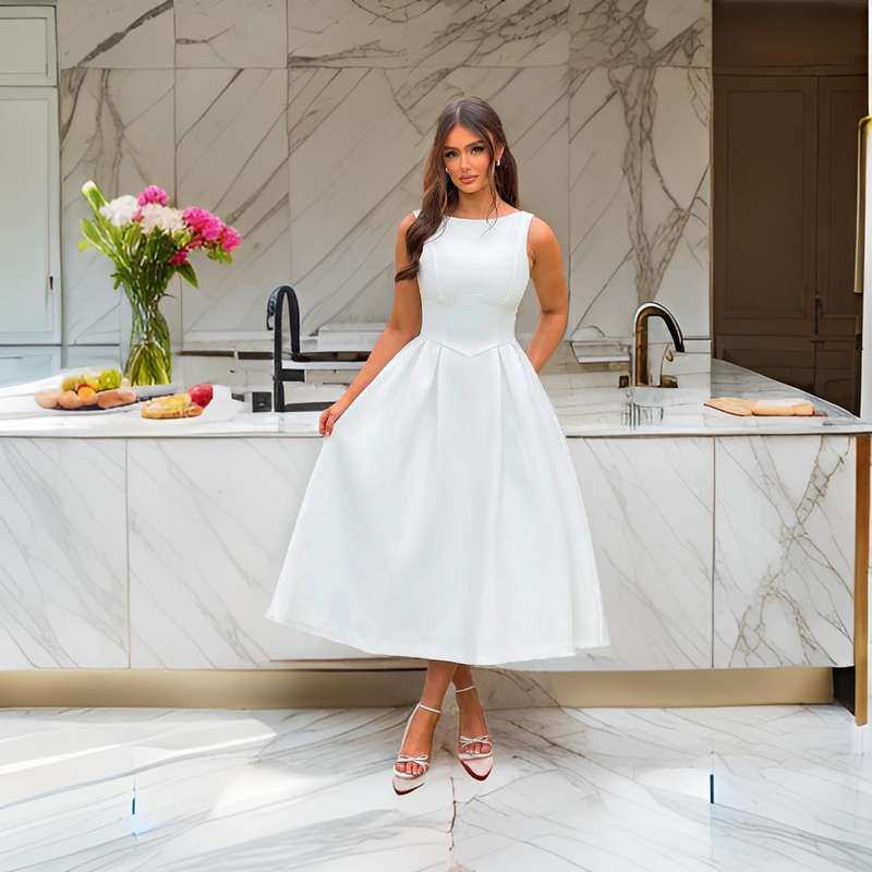 Elegant Backless Satin Dress