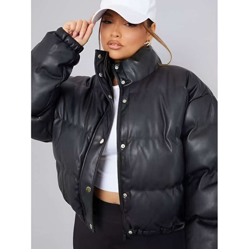 Chic Padded Leather Jacket