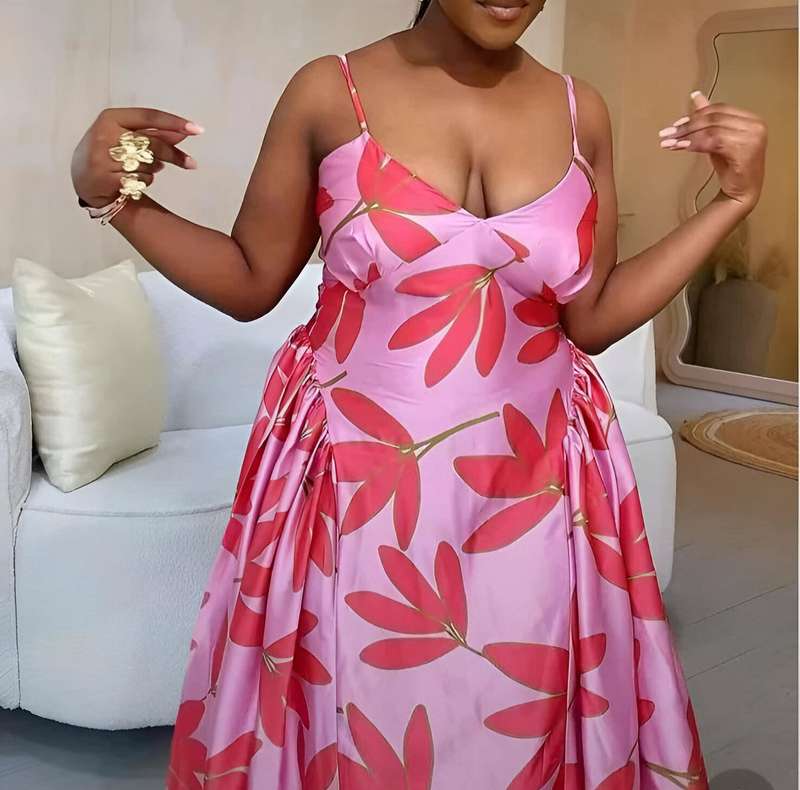 Floral Pleated Maxi Dress