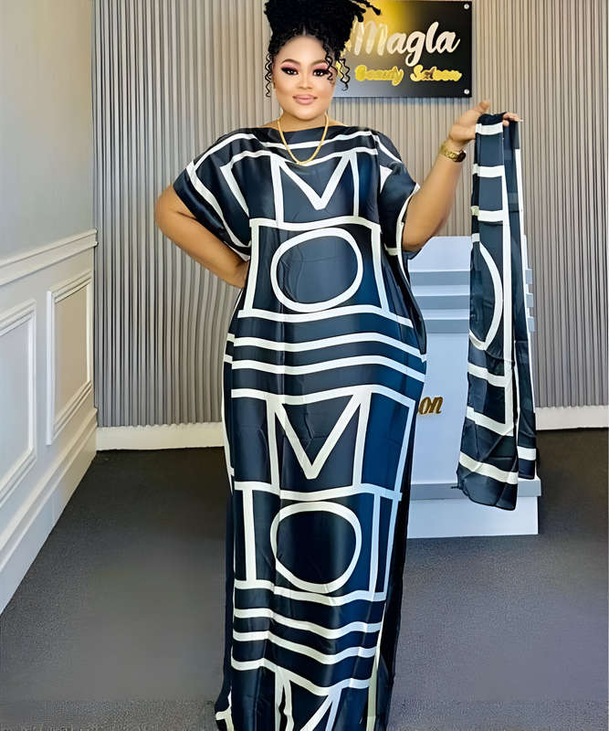 Silky African Kaftan Dress