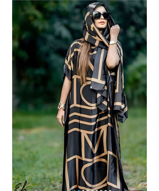 Silky African Kaftan Dress