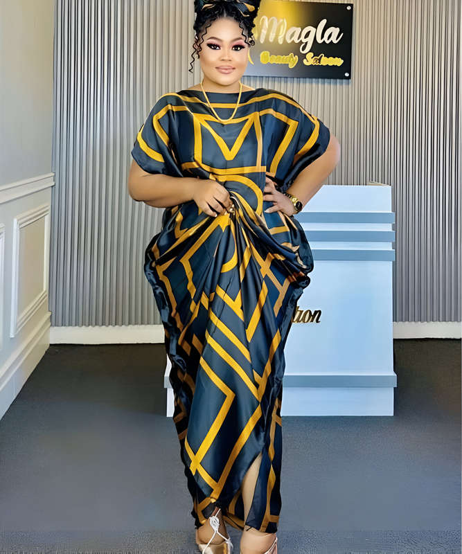 Silky African Kaftan Dress