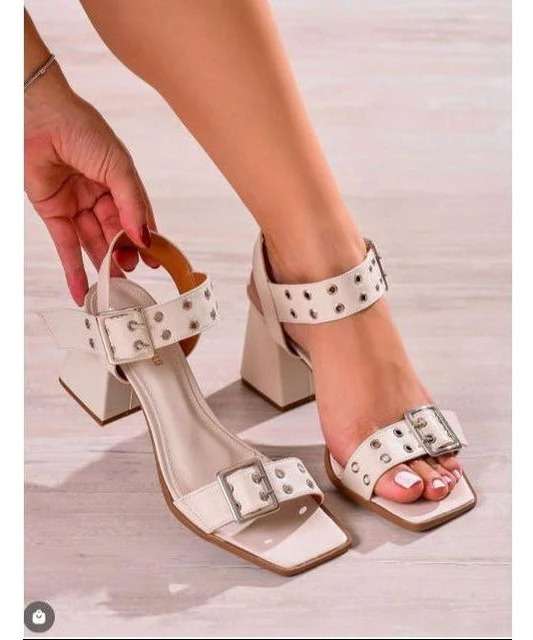 Studded Block Heel Sandals