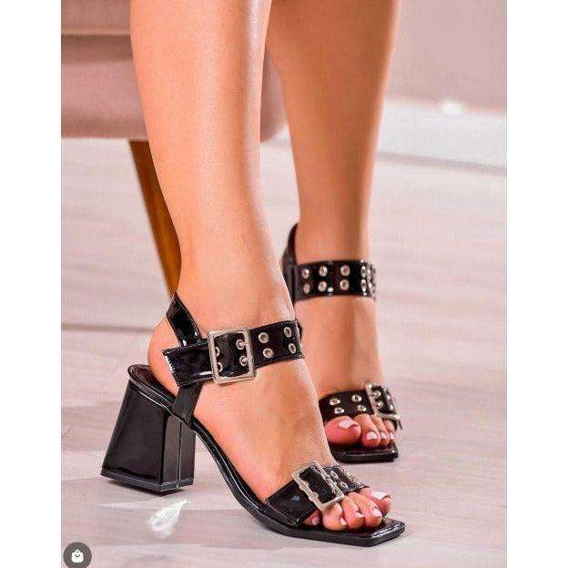 Studded Block Heel Sandals