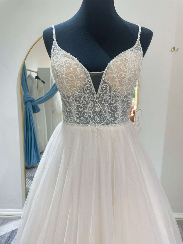 (Rental) Karla,Tulle beaded bodice ball-gown.