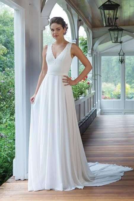 Shae ,chiffon with lace detail wedding dress