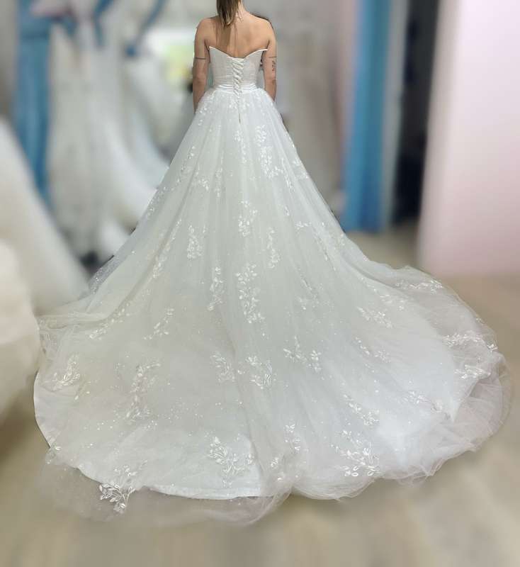 Amelia ,Tulle ball-gown with lace detail wedding dress.