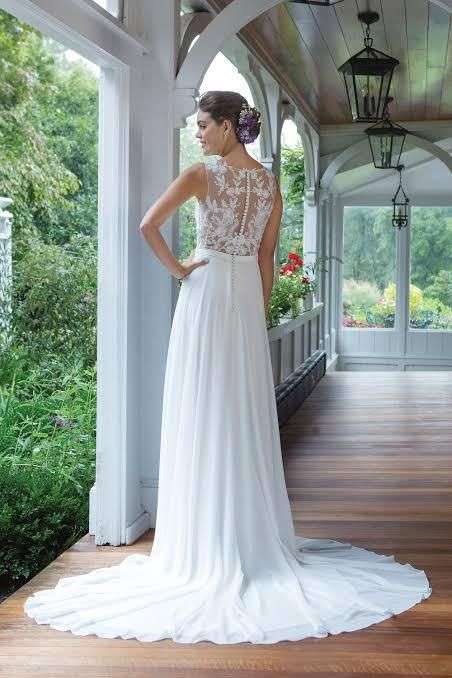 Shae ,chiffon with lace detail wedding dress