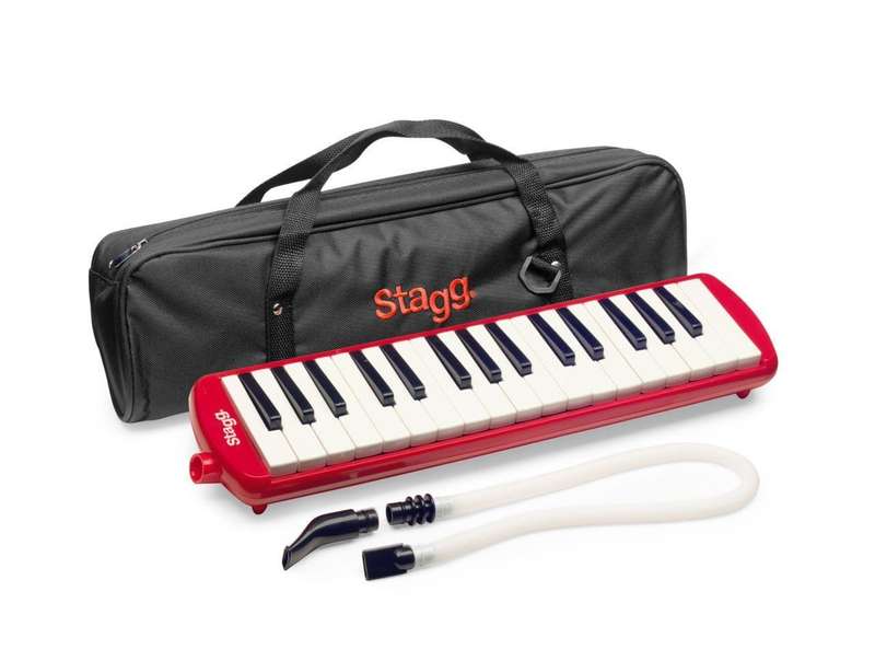 Stagg Red Plastic Melodica with 37 keys and Black Bag