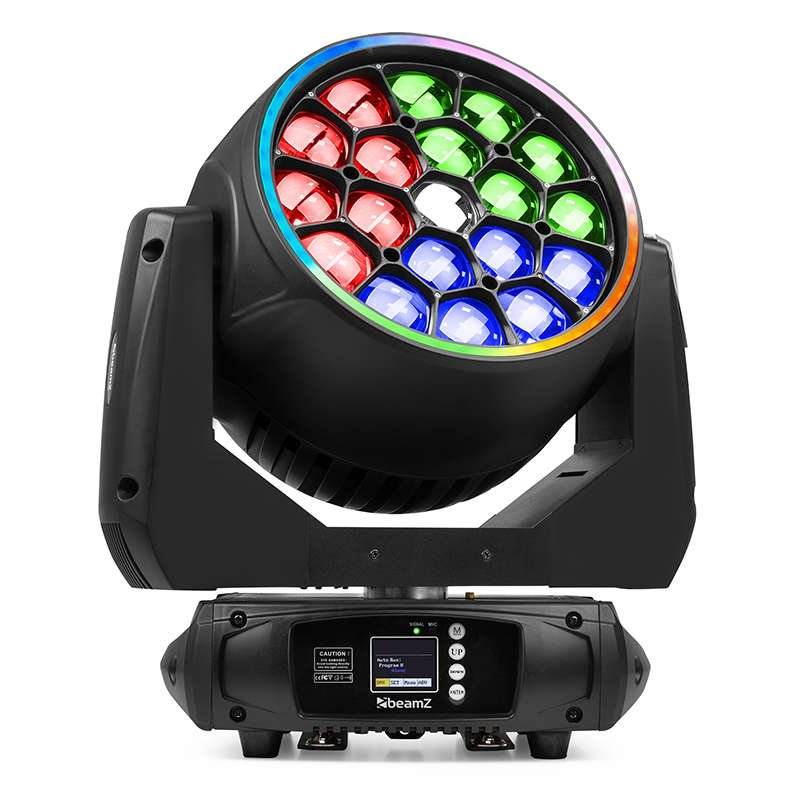 BEAMZPRO MHL1940 LED MOVING HEAD BEE EYE ZOOM 19x 40W RGBW [2 IN A FLIGHTCASE]