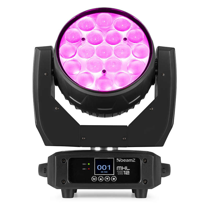 BEAMZ MHL1912 LED MOVING HEAD WASH 19x 12W RGBW
