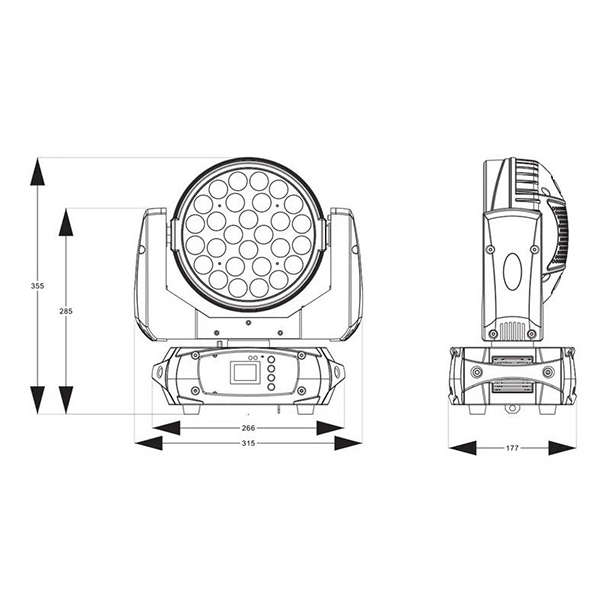 BEAMZ FUZE2812 LED MOVING HEAD WASH WITH ZOOM 28x 12W RGBAWUV