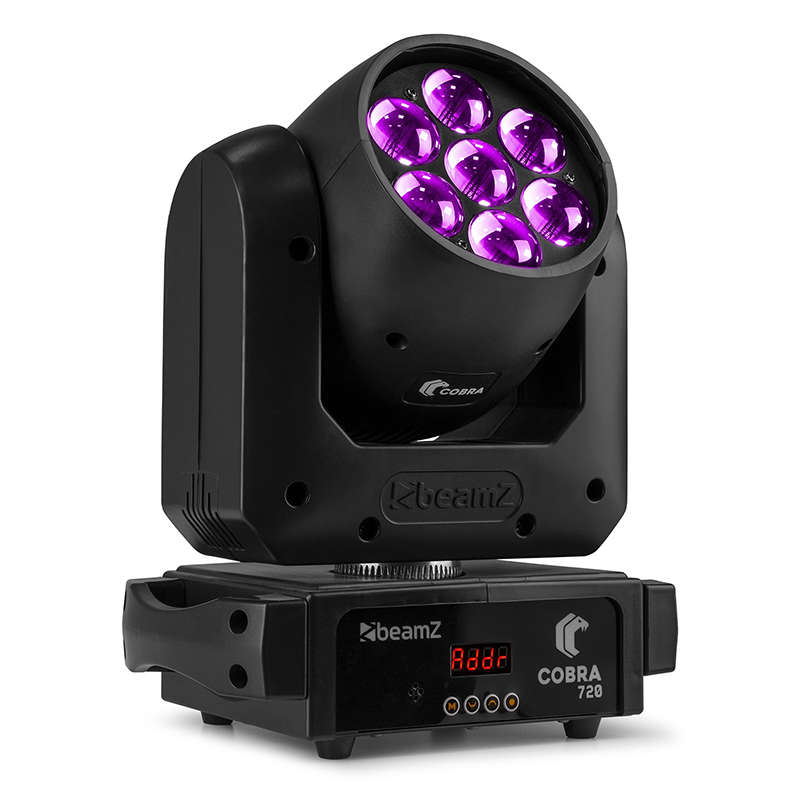BEAMZ COBRAWASH720 LED MOVING HEAD WASH 7x 20W WITH ZOOM RGBW