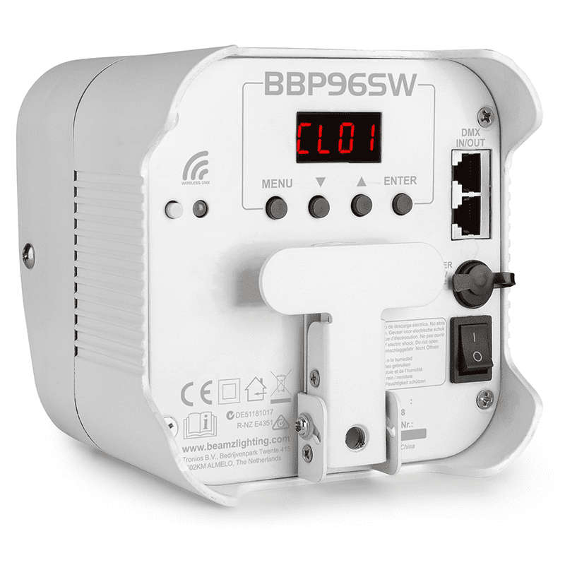 BEAMZ BBP96SW LED BATTERY UPLIGHT PAR IP20 6x 12W RGBAWUV