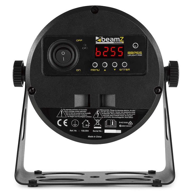 BEAMZPRO BBP66 LED BATTERY UPLIGHT PAR IP20 6x 6W RGBW