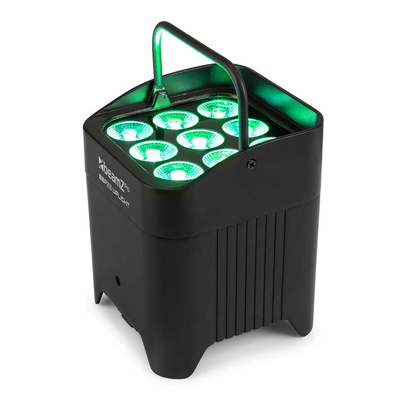 BEAMZPRO BBP59 LED BATTERY UPLIGHT PAR IP65 9x 12W RGBAWUV