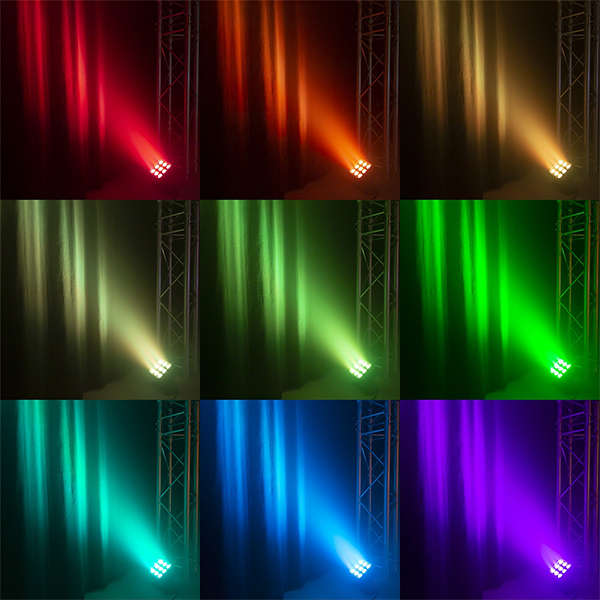 BEAMZPRO STARCOLOR72 LED FLOOD LIGHT IP65 9x 8W RGBW