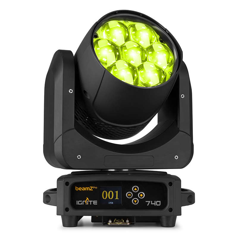 BEAMZPRO IGNITE740 LED MOVING HEAD WASH ZOOM 7x 40W RGBW