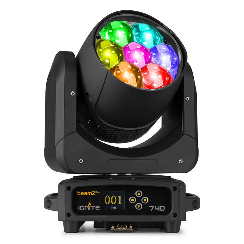BEAMZPRO IGNITE740 LED MOVING HEAD WASH ZOOM 7x 40W RGBW