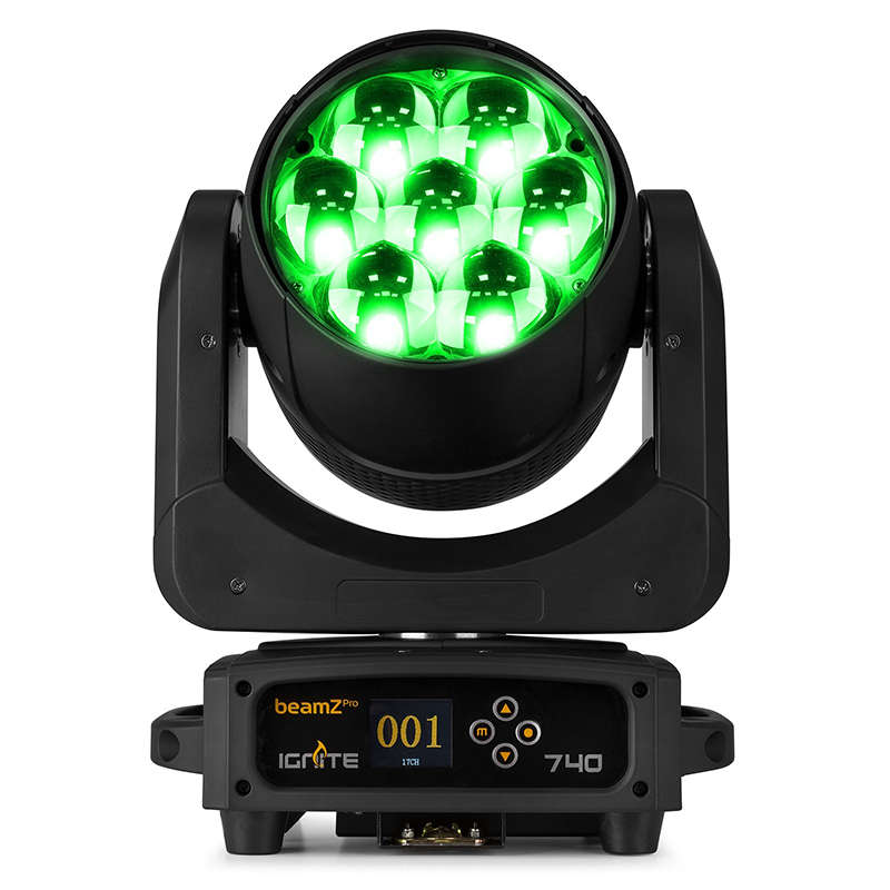BEAMZPRO IGNITE740 LED MOVING HEAD WASH ZOOM 7x 40W RGBW
