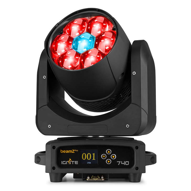 BEAMZPRO IGNITE740 LED MOVING HEAD WASH ZOOM 7x 40W RGBW
