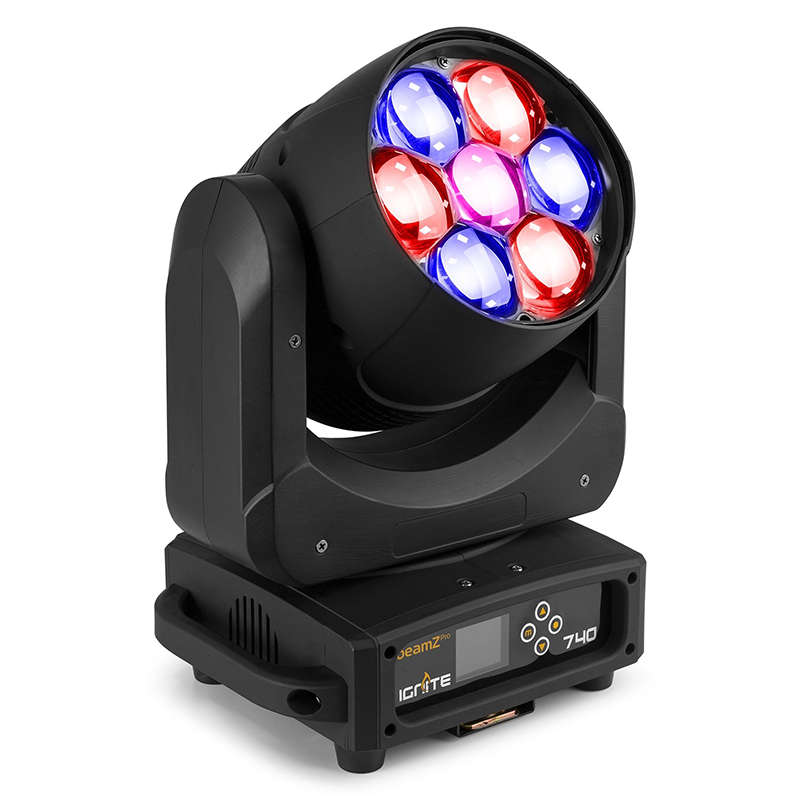 BEAMZPRO IGNITE740 LED MOVING HEAD WASH ZOOM 7x 40W RGBW