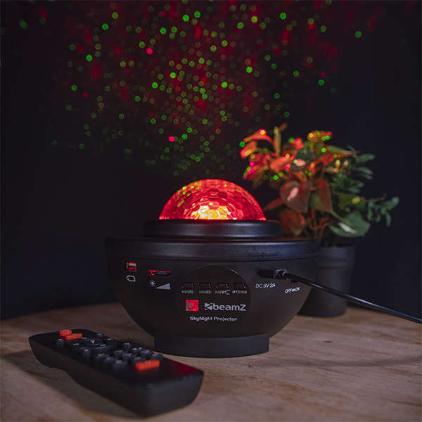 BEAMZ SKYNIGHT PROJECTOR WITH RED AND GREEN STARS 2x 3W RGBW