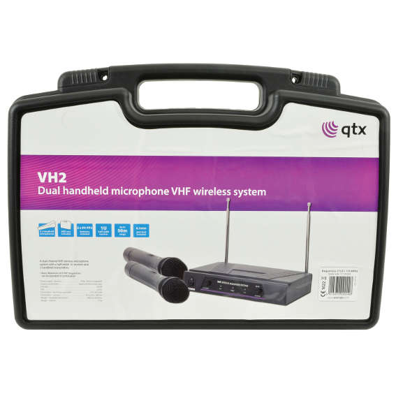 QTX VH2 DUAL HANDHELD MICROPHONE VHF 173.8 + 174.8MHz