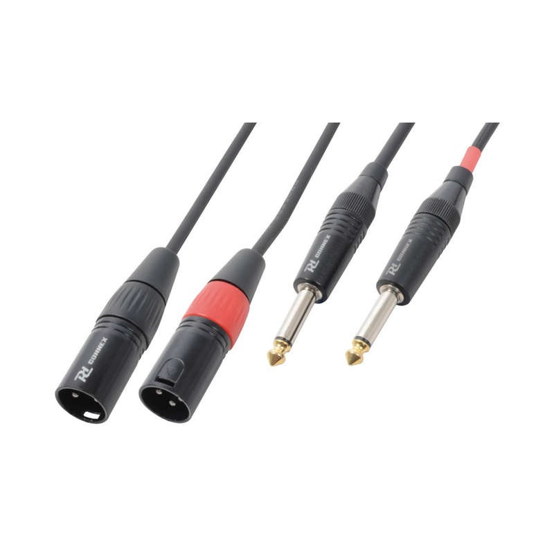 PDC CX64-1 SIGNAL LEAD 2X XLR MALE  - 2X 6.3MM MONO MALE 1.5M