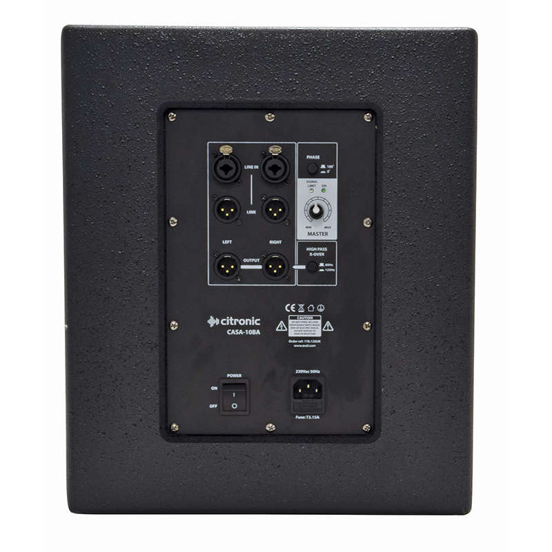 CITRONIC CASA-10BA ACTIVE SUBWOOFER SPEAKER 10IN BLACK 300W 8 OHM