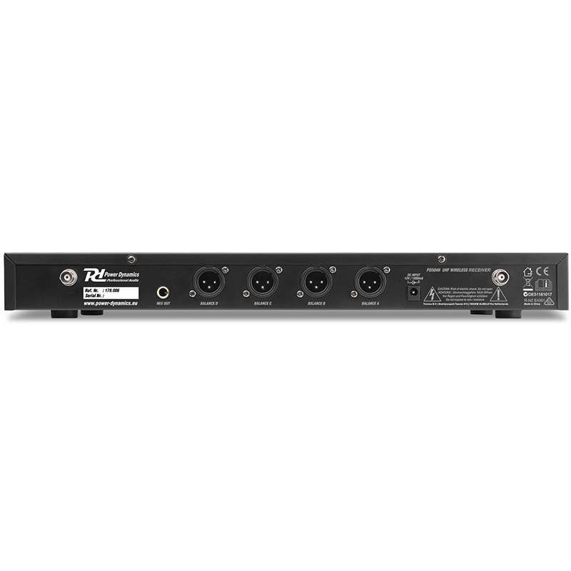 POWER DYNAMICS PD504B QUAD LAPEL MICROPHONE UHF