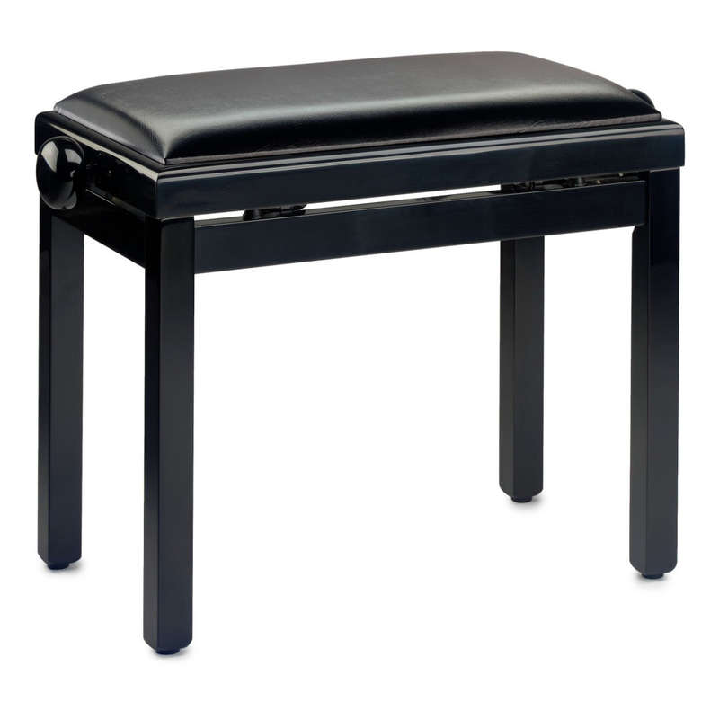 Stagg Black Bench High Gloss with Vinyl Top