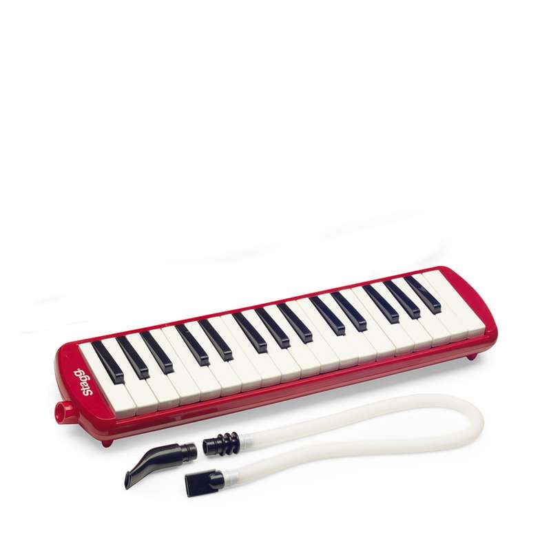 Stagg Red Plastic Melodica with 37 keys and Black Bag