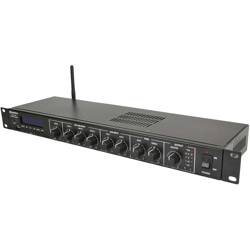 ADASTRA - MM240 1U STEREO PA MIXER-AMPLIFIER USB/BT/FM 4ohm 2 x 120W