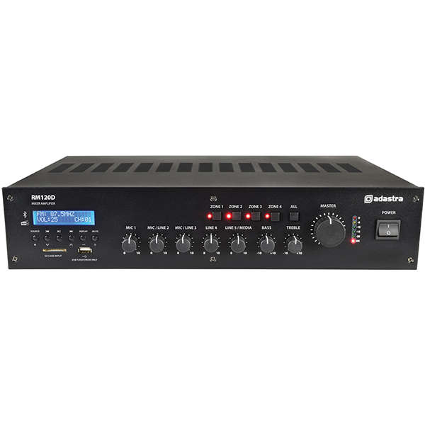 ADASTRA RM120D 100V MIXER AMPLIFIER 120W USB/BT/FM/DAB+