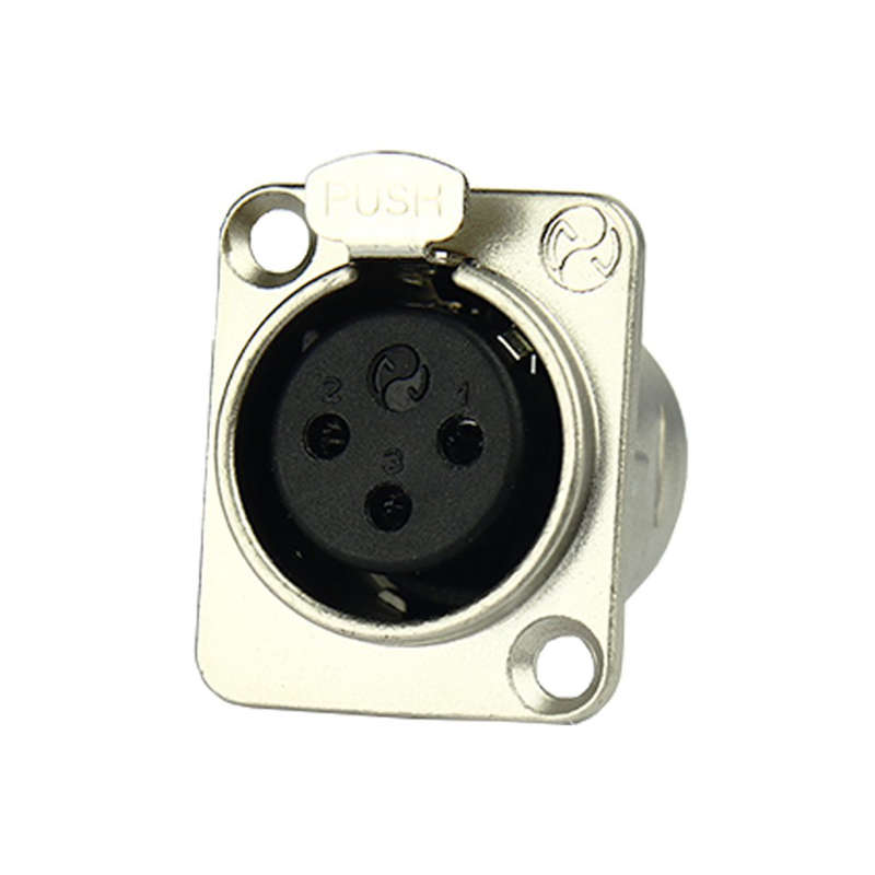 Tecnix Female 3-Pin XLR Chassis Mount China Neutrik Silver Chassis