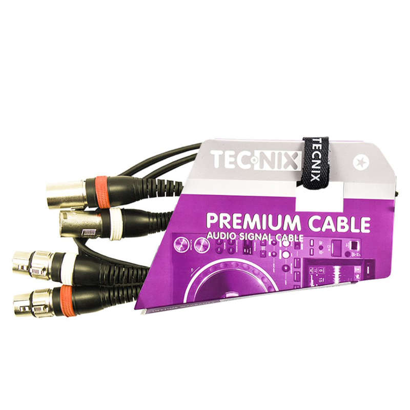 Tecnix Dual XLR-Male to Dual XLR-Female Audio Cable  1.5m
