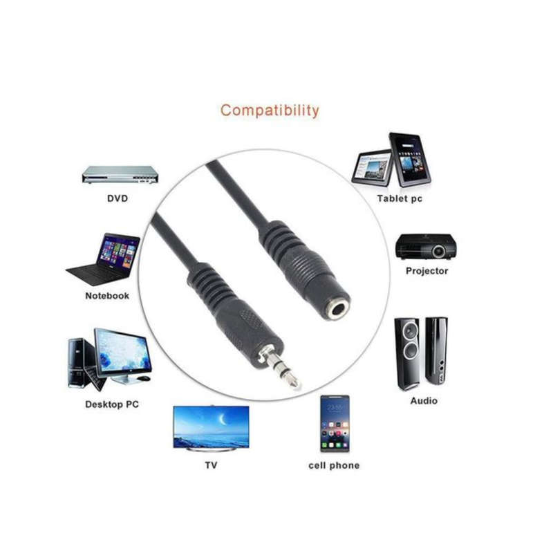 Tecnix Stereo Mini Jack Male to Stereo Mini Jack Female