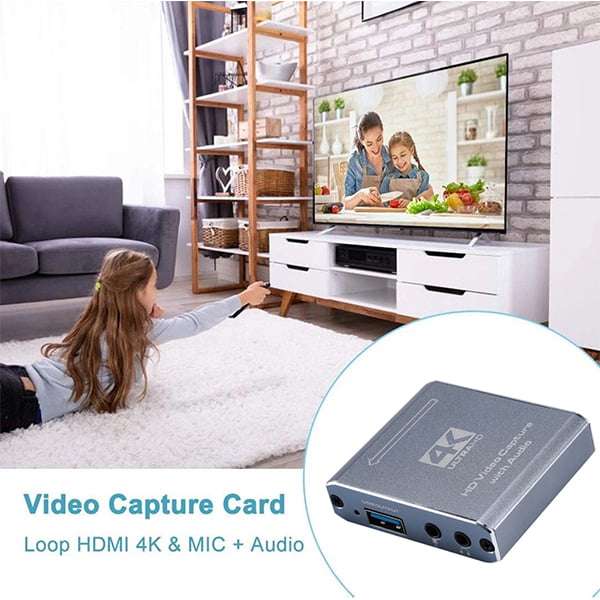 TVA - HDMI PASS TROUGH TO USB CAPTURE CARD WITH MIC IN AUDIO OUT (Open Box)