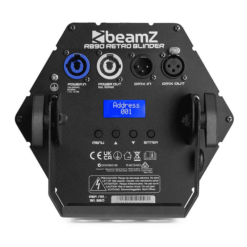 BEAMZ RB90 LED DECO RETRO BLINDER IP20 3x 30W RGBA