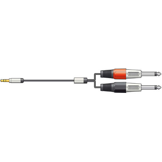 TVA - 1.2M LEAD 3.5 ST PL-2X 6.3 MONO PLUG